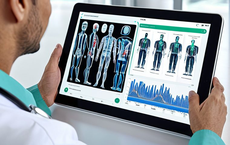 정밀 의학의 진단 정확도 향상 전략 - Genomic Data Analysis**

"A scientist in a professional lab coat, analyzing genomic data on a comput...